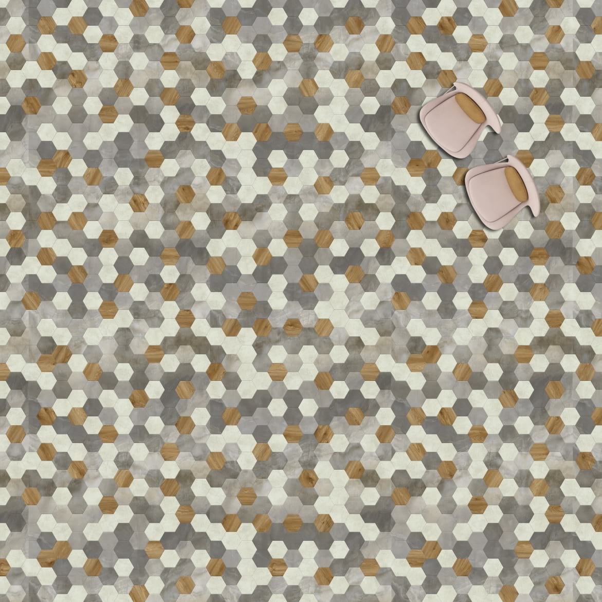 Виниловый пол Moduleo Moods Hexagon 348 от flatbox.by