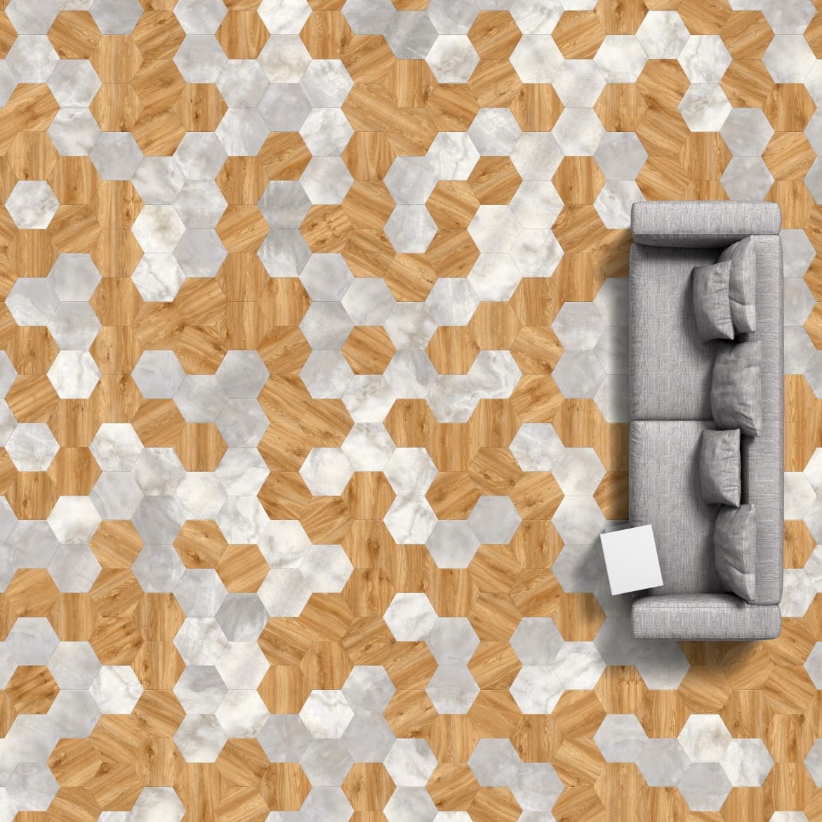 Виниловый пол Moduleo Moods Big Hexagon 261 от flatbox.by