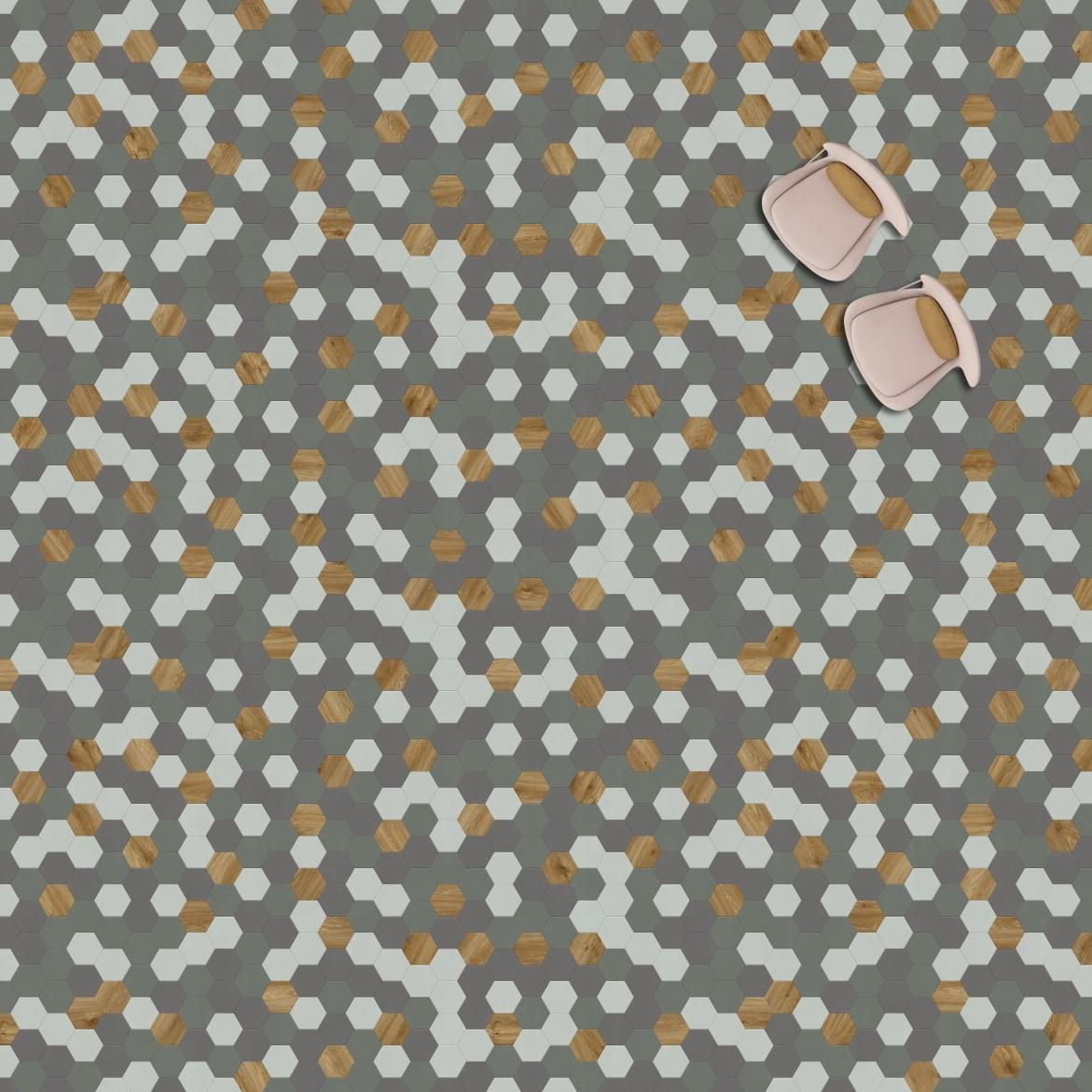 Виниловый пол Moduleo Moods Hexagon 349 от flatbox.by